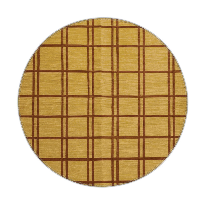 Tapis brun intérieur et extérieur Trellis, Rond 5 pi