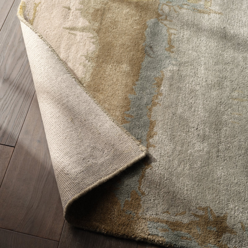 Tapis bleu / brun clair touffeté Douwe (5 pi x 8 pi) Douwe, Rectangle de 5 pi x 8 pi