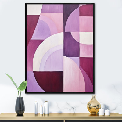 Mauve Motion Abstract Shapes sur impression sur toile