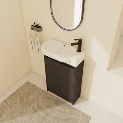 Meuble-lavabo sur pied simple 23 po avec comptoir en céramique