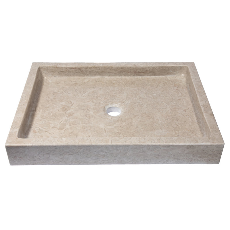 Eden Bath 16'' Marble Rectangular Bathroom Sink, Gray