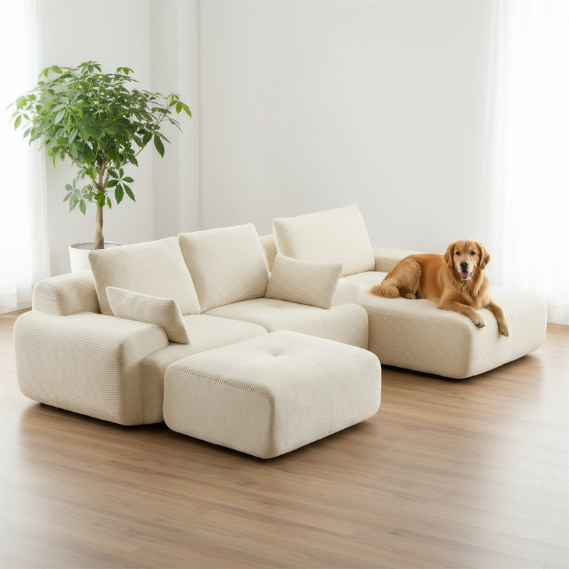 Canapé modulaire à compression moderne en mousse viscoélastique, Blanc