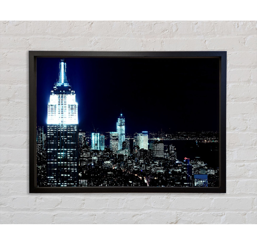 New York City White Glow Nights - Einzelner Bilderrahmen Kunstdrucke auf Leinwand