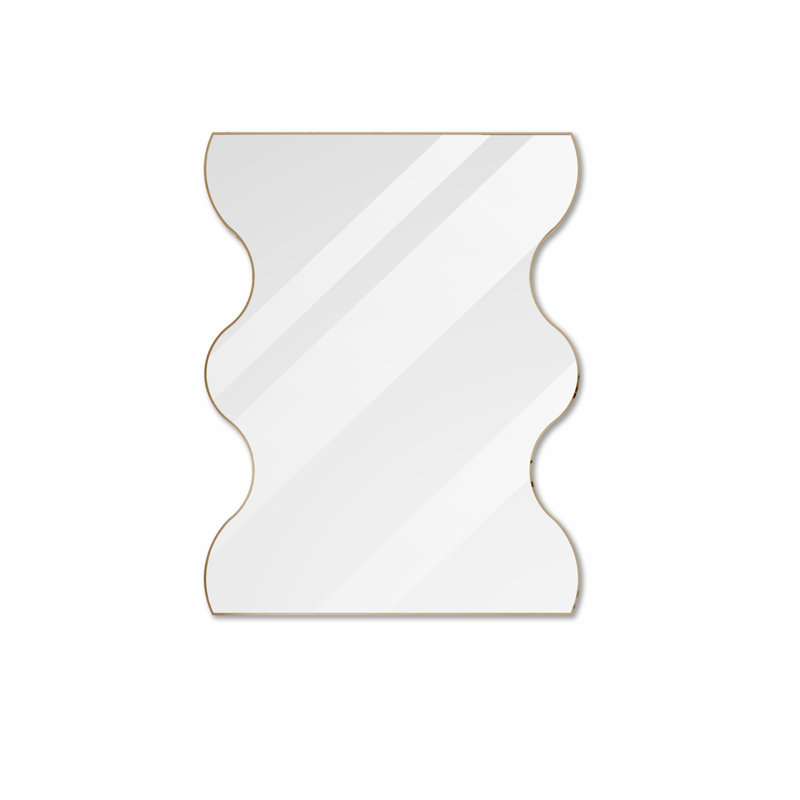 Ahlivia Metal Wavy Mirror, Gold