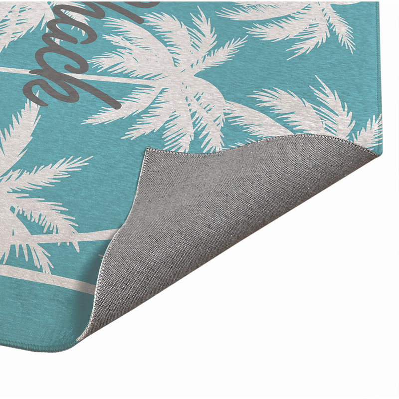 Paillasson Palm, Bleu, L 60 po x L 84 po