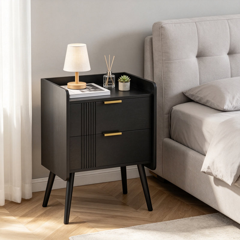 41 cm W Iron Bedside Table