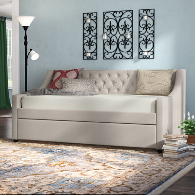 Analily Upholstered Linen Daybed with Trundle Bed