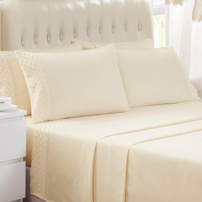 Ensemble de draps pour lit simple 6 pièces, Beige