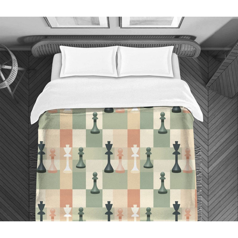 Chess Piece Comforter, Twin Extra Long Comforter
