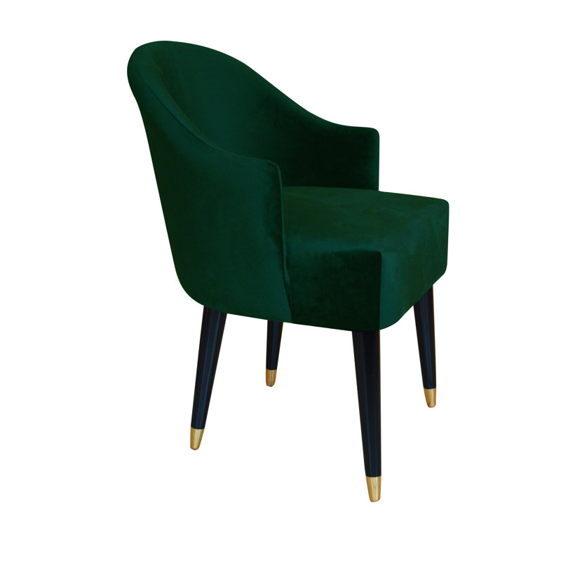 Emi Upholstered Barrel Chair, Dark Green