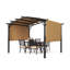 Pergola rétractable d'extérieur 10 x 10 pi avec toit arqué - Pavillon de jardin en métal imperméable pour cour et jardin