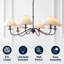 Lustre DEL en métal de style bougie articulée à 6 lumières Phoebe-1897822234