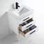 Meuble-lavabo simple 24 po avec plateau en céramique blanche Stewie - Tiroirs à fermeture en douceur et conception autoportante-944044730