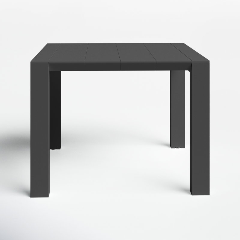 Farrah Square Metal Outdoor Dining Table , 39'' in. W 39'' in. D, Black