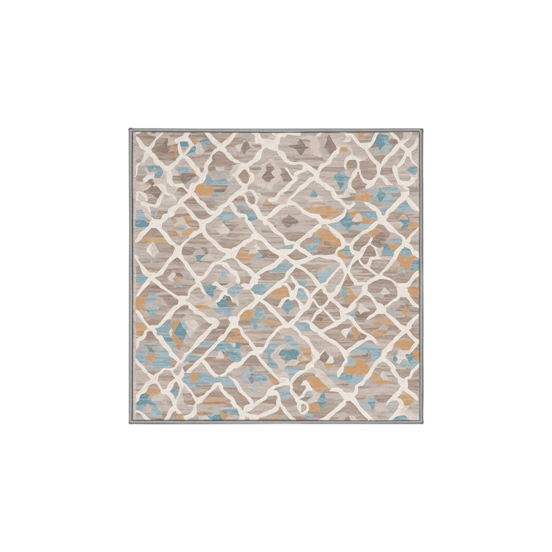 Tapis gris soyeux et moelleux, Carré 3 pi