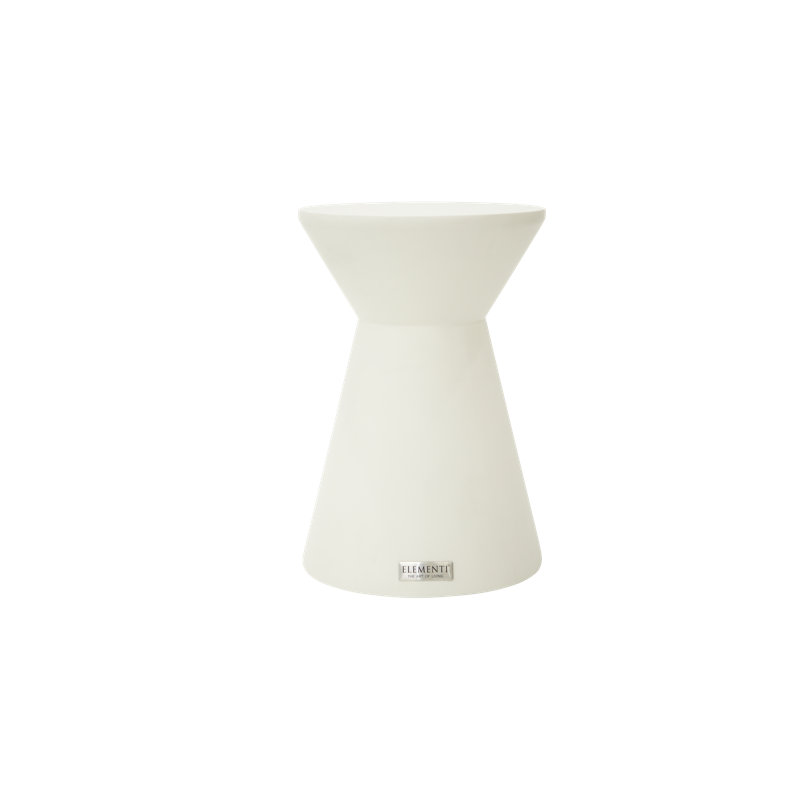 ROME Column Side Table Small Round Concrete End Table 50,8 cm H X 35 cm B X 35 cm T, White