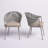 Audreyanna Outdoor Aluminum Chair of 2 Woven Rope Dining Armchairs with Seat Cushions for Patio-152536068