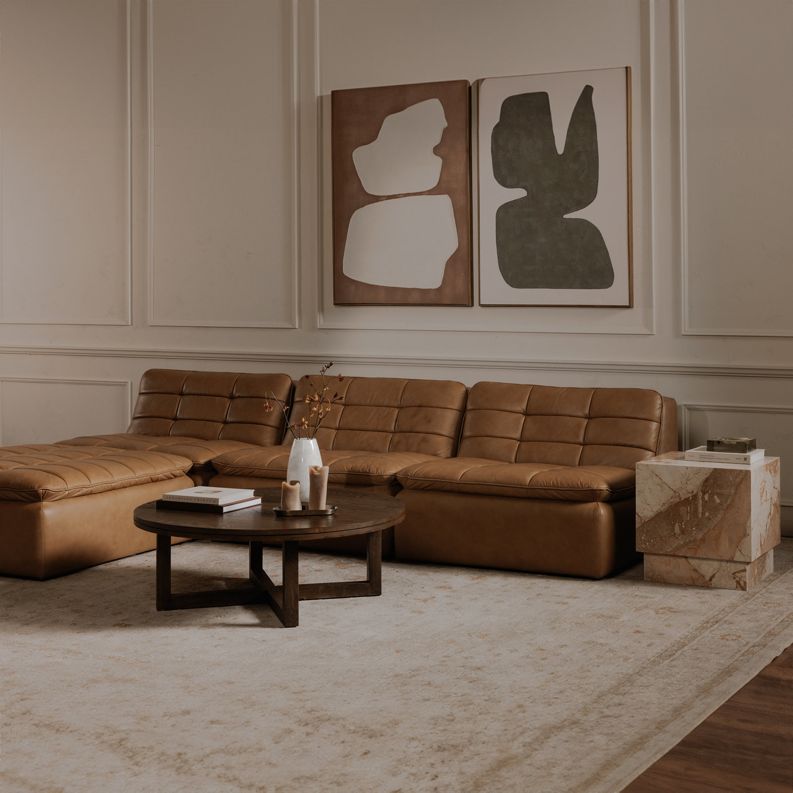Saguache Genuine Leather Slipper Chair