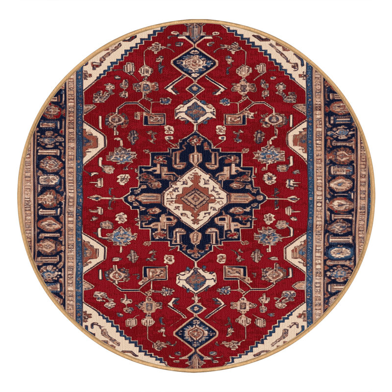 Tapis brun lavable à la machine, Rond 3 pi