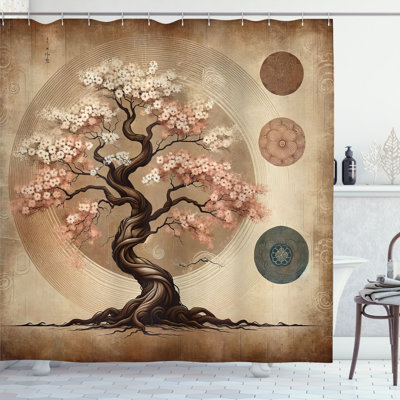 Dyon Floral Shower Curtain with Hooks Included