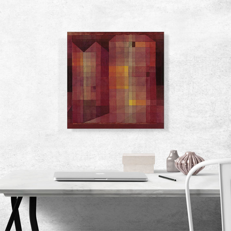 «Burg 1 1923» par Paul Klee - reproduction d'art sur toile tendue, H 18 po x l 18 po x 1,5 po