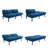  2-in-1 Convertible Folding Sofa Bed Modern Multipurpose Sofa, Navy-1953451084