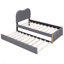 Lit plateforme simple tapissier avec pieds de support en bois et lit gigogne simple, cadre de lit