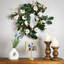 Couronne de fleurs blanches en coton avec brindilles printanières blanches 18 po
