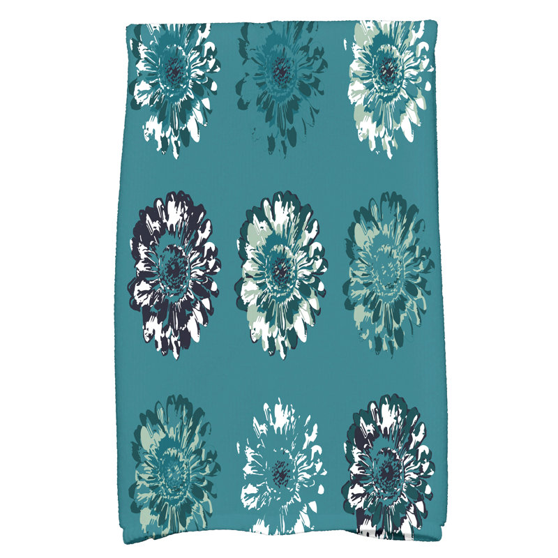 Mccroskey Floral Tea Towel Kitchen Towel, Teal