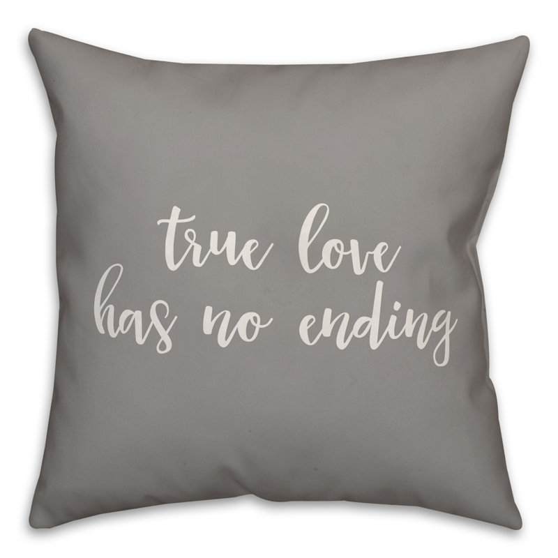 Coussin True Love Has No Ending, Gris, Housse de coussin