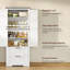 Armoire de rangement Farmhouse, armoire de rangement de salle de bain avec 2 portes et tiroirs-403567249-435347302