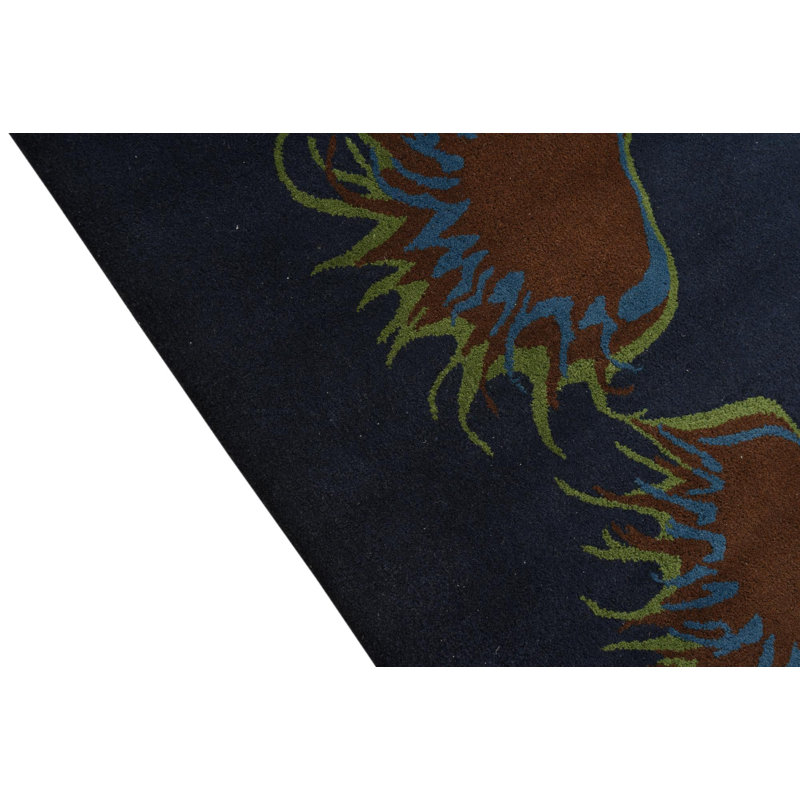 Tapis carré bleu marine Otto