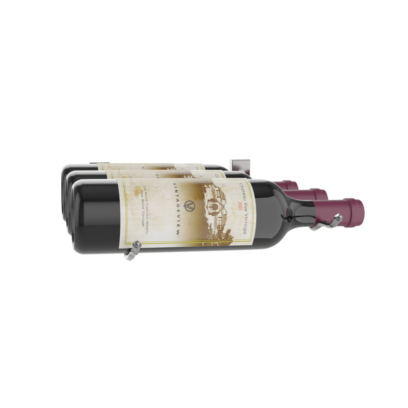 Support à vin à fixation murale Indurial, Bronze doré, 4" H x 13" W x 5.25" D