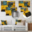 Jaune et vert, cubes abstraits, art mural en métal abstrait collage MT131645-622821933