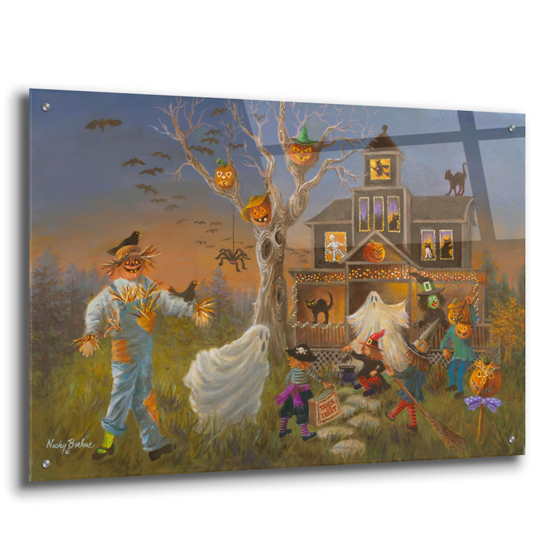  «Spooky Halloween» par Nicky Boehme, art mural en verre acrylique, 36 po x 24 po, H 24 po x l 36 po