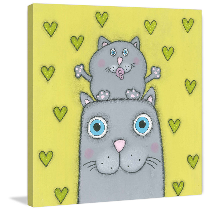 «Cat with Kitten», reproduction sur toile tendue, H 40 po x l 40 po x P 1,5 po