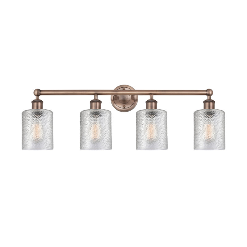 Karon 4 - Light Dimmable Vanity Light, Clear, Antique Copper