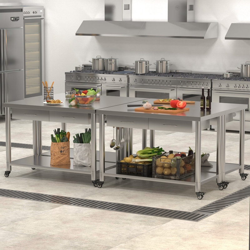 Stainless Steel Work Table With Drawers