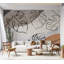 Murale botanique pelez et collez - feuilles de Monstera minimalistes-630146013