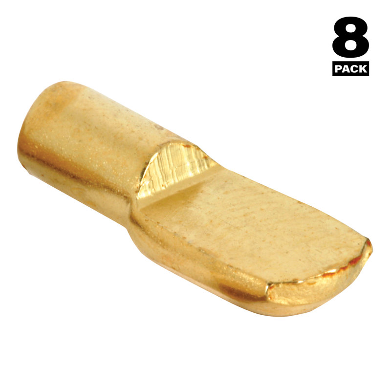 Tablettes en acier plaqué laiton 20 lb 3/4 po x 1/4 po Prime-Line, H 4,75 po x l 1,85 po x P 0,3 po