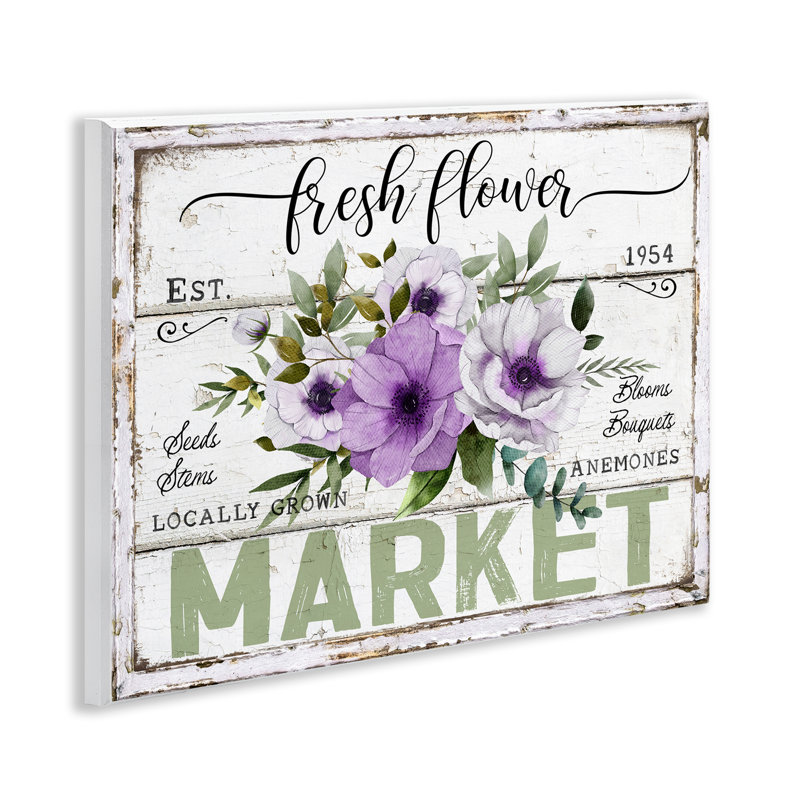  «Fresh Flower Market Anemone», art mural sur bois par Creatif Belle