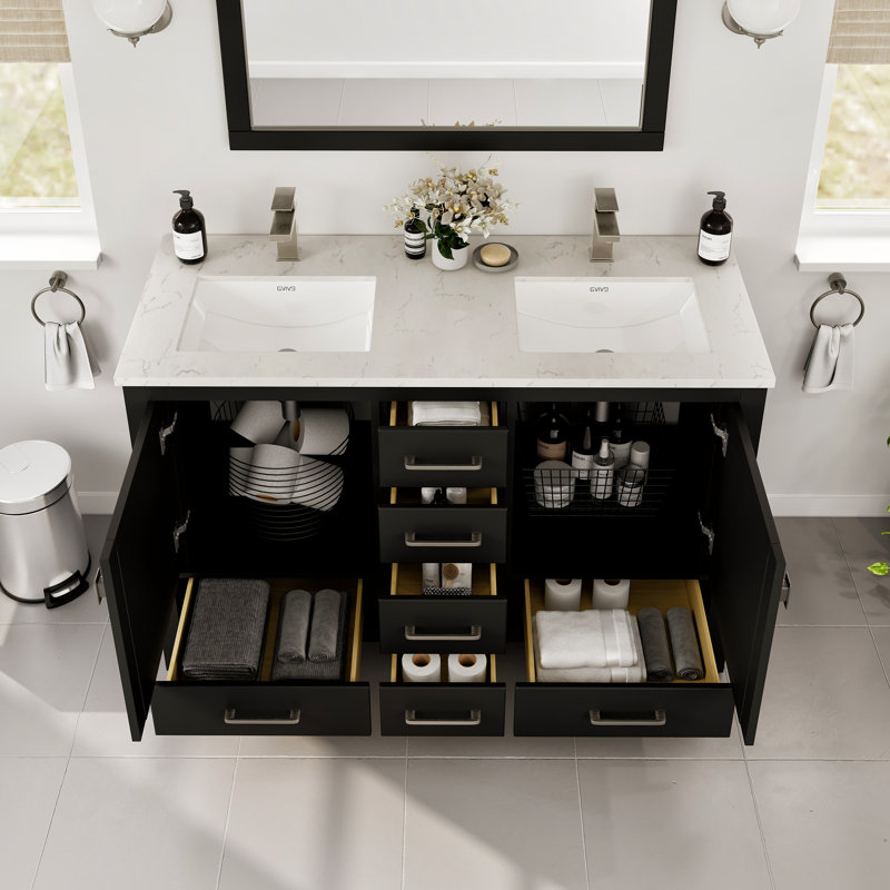 London 48" Double Bathroom Vanity, Espresso