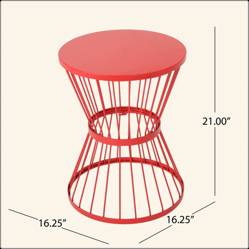 Table d'appoint d'extérieur sophistiquée avec attrait artistique et fabrication durable, Rouge