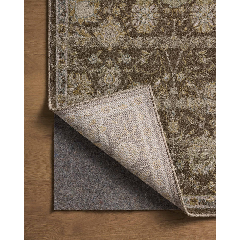 Tapis écorce / naturel Magnolia Home par Joanna Gaines x Loloi Mona, Carré 1 pi 6 po