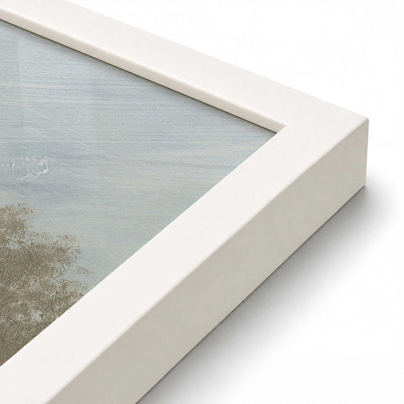 «Moon at Dusk Diptych II» par Wellington Studio, reproduction d'art, L 24 po x H 36 po, Blanc, Impression encadrée