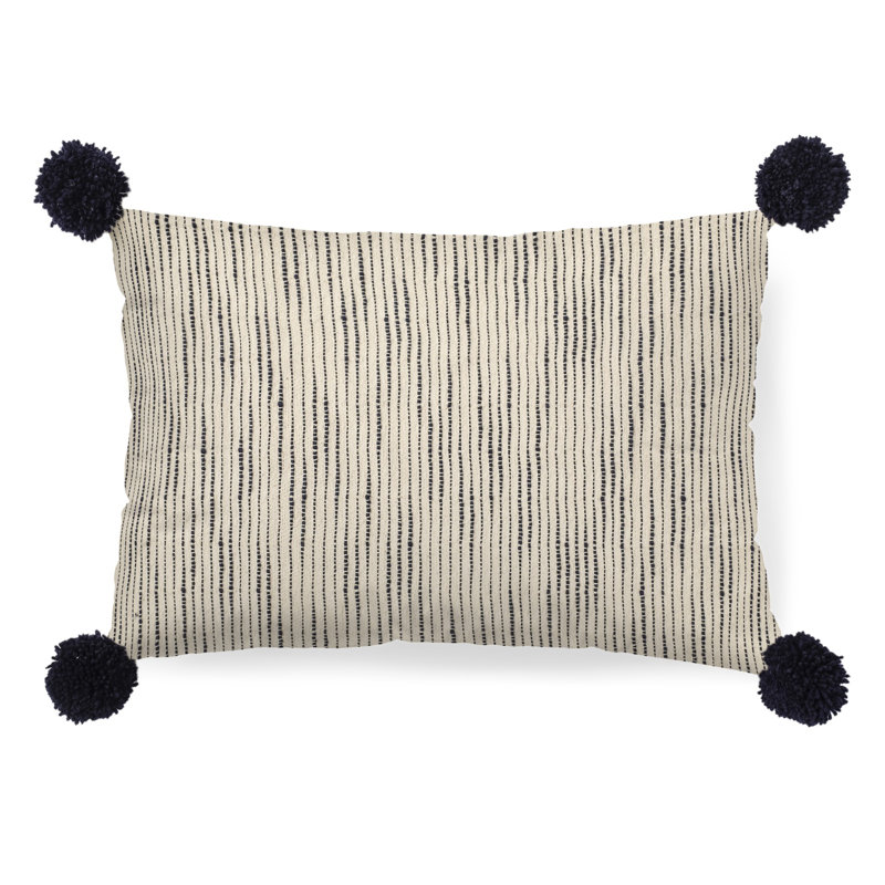 Pom-poms Reversible Throw Pillow, 13"H x 21"W, Rectangle