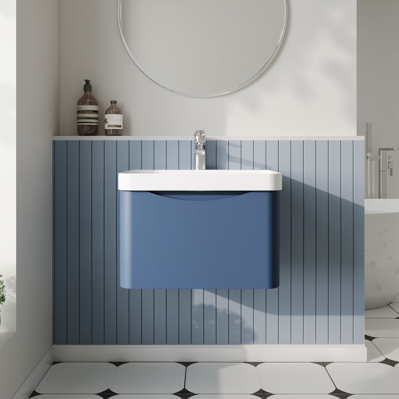 Lunar Bathroom Vanity, Satin Blue, 60.7 cm W