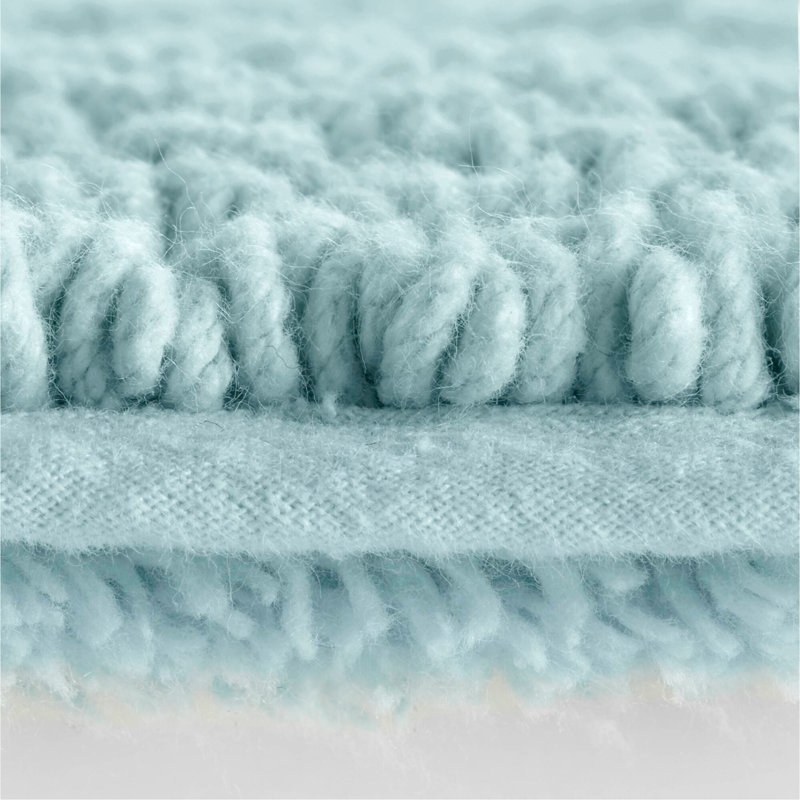 1 PCS 17X24" 100% Cotton Tufted 3000 GSM Reversible Bath Rug Blue, Blue, Single - 24" L x 17" W