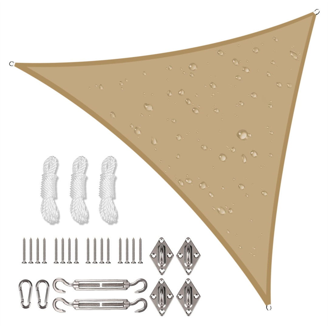 Waterproof 3.6m Triangle Shade Sail