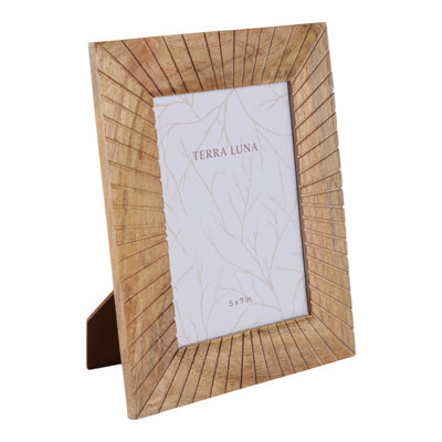 Wood And Glass Frame Construction Textured Boho Style For Home Office Bedroom Living Room Display - 1" Brown
